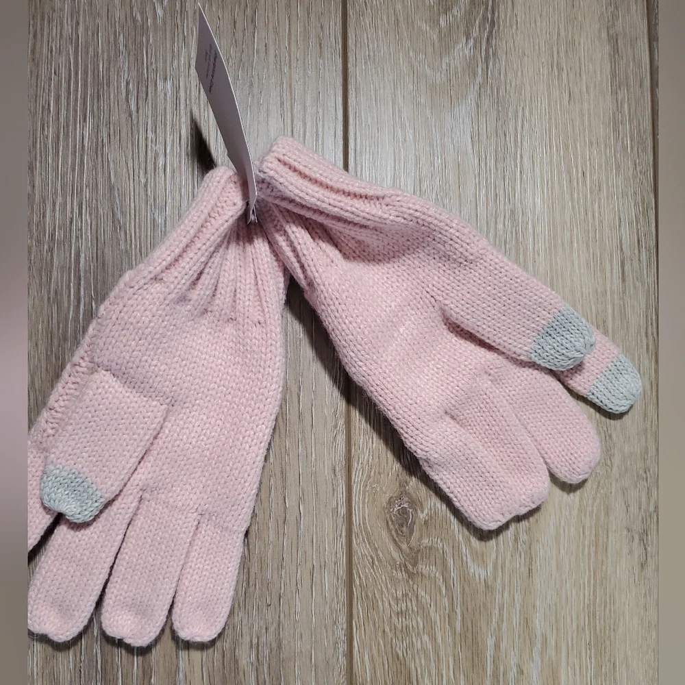 GAP girls pink cable knit touchscreen winter gloves Size Small